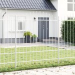 Cl�ture de jardin vidaxl avec un sommet en arc blanc 6, 8x1, 75 m en acier