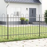 Cl�ture de jardin vidaxl avec sommet en arc, grise, 10, 2 x 1, 2 m en acier