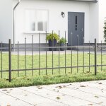 Clture de jardin vidaxl avec un sommet en dos d'ne gris de 13, 6x0, 75 m en acier