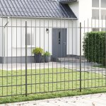 Clture de jardin vidaxl avec un sommet en dos d'ne, gris, 6, 8x2 m, acier