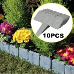 Clture de jardinage en imitation de pierre 10 pices, clture pliante, bordure de bordure de jardin, ...