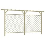 Cl�ture a lattes de jardin avec pergola bois