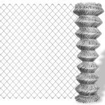 Clture a mailles losanges acier galvanis 25x1 m argent
