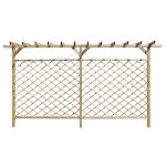 Clôture treillis jardin avec pergola en bois imprégné vert 335x200 cm Clôture treillis jardin avec pergola en bois imprégné vert 335x200 cm