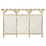 Clture treillis de jardin 300x50x200 cm pin imprgn avec dessus pergola