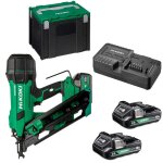 Cloueur de charpente 50 - 90 mm 18v brushless - t�te en d bande papier + 2x batteries 18v 5. 0 ah + chargeur ...