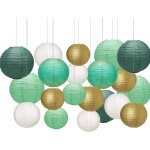 Cmjaagur - lot de 20 lanternes en papier cteles classiques - abat - jour rond a suspendre - rutilisables ...