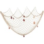 Cmjaagur - 200 cm x 150 cm filet de pche avec coquilles plage thme dcor pour la fte maison salon ...
