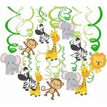Cmjaagur - comius 30 pcs animaux suspendus tourbillons bannire, animaux de la jungle suspendus dcorations ...