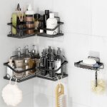 Cmjaagur - etagere salle de bain angle, lot de 3 etagere douche avec porte savon sans percage, support ...