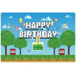 Cmjaagur - toile de fond joyeux anniversaire pixelisée, 150x100cm thème bac a sable bannière joyeux anniversai ... Cmjaagur - toile de fond joyeux anniversaire pixelisée, 150x100cm thème bac a sable bannière joyeux anniversai ...