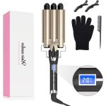 Cmwx - fer a onduler 3 branches 22mm, ondulations serrees fer  boucler wavy 14 niveaux de temprature ...