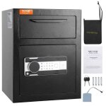 Coffre - fort electronique - vevor - 1, 7l coffre d�p�t de fonds � trappe code et cl�s