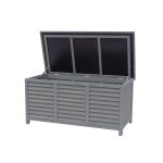 Coffre de jardin en bois macao - 130 x 64 x 60 cm - anthracite