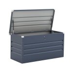 Coffre de jardin mtal store - 480 l - 132 x 61 x 60 cm - gris