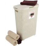 Coffre � linge 40l - aspect rotin, ivoire, laundry hampers & baskets, 44, 7x26, 5x61, 5 cm - curver