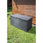 Coffre de rangement d'ext�rieur avec capacit� de 340 l en r�sine anthracite, 118 x 59 x 57 cm