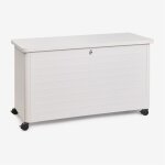 Coffre de rangement pour jardin en acier forzan blanc gardenia
