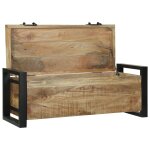Coffres de rangement vidaxl 80x30x30cm en bois de manguier massif et m�tal