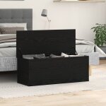 Coffre de rangement vidaxl en ch�ne noir 102x35x35 cm, en bois d'ing�nierie