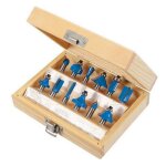 Coffret 12 fraises a bois pour defonceuse 8 mm