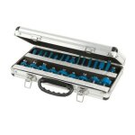 Coffret de 24 fraises a bois tct pour defonceuse queue de 1 / 4 (6, 35 mm)