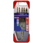 Coffret de 5 forets m�taux tsp hss cobalt taill�s meul�s - Ø3 - 4 - 5 - 6 - 8mm tivoly