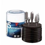 Coffret 5 fraises - limes - carbure de tungst�ne - queue de 6 mm - 12mm tivoly