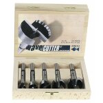 Coffret de 5 m�ches � coupe ondul�e forstner fisch