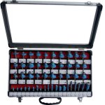 Coffret 50 fraises carbure queue 8 mm pour defonceuse