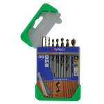 Coffret 8 forets technic bois, diam. 2 - 3 - 4 - 5 - 6 - 7 - 8 - 10 mm tivoly