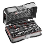 Coffret clés à cliquet + douilles 1 / 4'' facom r. 161 - 6m6pb Coffret clés à cliquet + douilles 1 / 4'' facom r. 161 - 6m6pb