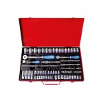Coffret douilles 1 / 4 + 3 / 8 + 1 / 2 62 pices