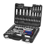 Coffret de douilles et embouts workpro 108 pie�ces avec cle�s a� cliquet 1 / 2 ; et 1 / 4 ; (72 dents), ...