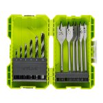 Coffret antichocs empilable ryobi 12 accessoires de per�age bois rak12swd