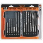 Coffret forets et burins sds + 12 pièces Coffret forets et burins sds + 12 pièces