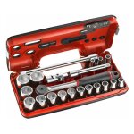 Coffret de serrage facom dbox s. 161dbox1pb - cliquet étanche - douilles 1 / 2 6 pans - 21 pièces Coffret de serrage facom dbox s. 161dbox1pb - cliquet étanche - douilles 1 / 2 6 pans - 21 pièces