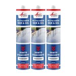 Colle ms, polym�re, mastic d'�tanch�it� transparent 290 ml x 3 - arcane industries