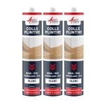 Colle plinthe, bois et carrelage, pose facile blanc 290 ml x 3 - arcane industries Colle plinthe, bois et carrelage, pose facile blanc 290 ml x 3 - arcane industries