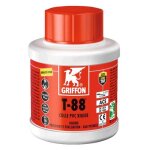 Colle t88 liquide pour pvc rigide  prise rapide sans thf bidon de 500ml avec pinceau goupillon