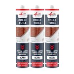 Colle, tuile, mastic souple pour tous matériaux blanc 290 ml x 3 - arcane industries Colle, tuile, mastic souple pour tous matériaux blanc 290 ml x 3 - arcane industries