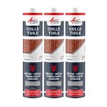 Colle, tuile, mastic souple pour tous mat�riaux gris securit� - ral 7004 290 ml x 3 - arcane industries ...