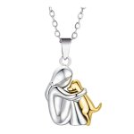 Collier / boucles d'oreilles avec pendentif chien calin pour fille, bijou fait main, symbole d'amitie, ...