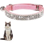 Collier rose pour chat et chaton avec clochette - souple et rglable - accessoire mignon pour petit chien ...