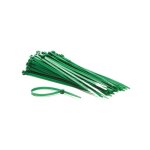 Colliers de serrage en nylon - 4. 8 x 200 mm - vert (100 pcs)