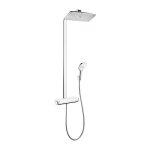 Colonne de douche 360 1jet, bras de douche 380mm blanc / chrom�