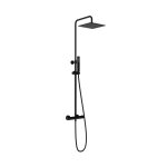 Colonne de douche carree avec thermostat noir mat
