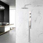 Colonne de douche encastre thermostatique pura acier bross