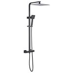 Colonne de douche oceanic - mitigeur thermostatique corps froid - pomme haute carr�e 30x30 cm - noir ...