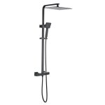 Colonne de douche oceanic - mitigeur thermostatique - pomme haute carre 30x30 cm - noir mat